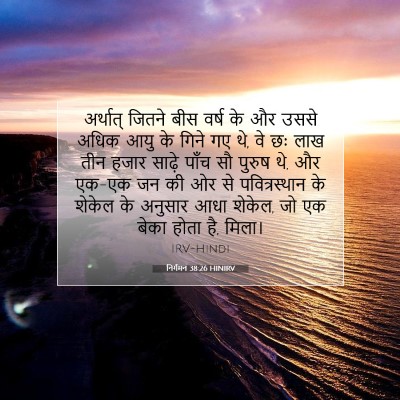 Picture 07 - निर्गमन 38:26 HINIRV - अर्थात् जितने बीस - Bible Verse Picture
