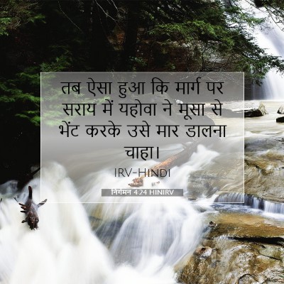 Picture 07 - निर्गमन 4:24 HINIRV - तब ऐसा हुआ कि मार्ग - Bible Verse Picture