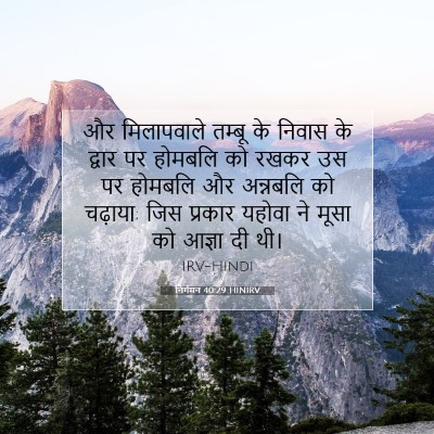 Picture 07 - निर्गमन 40:29 HINIRV - और मिलापवाले - Bible Verse Picture