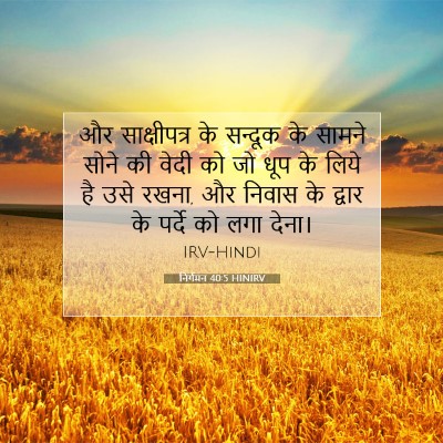 Picture 07 - निर्गमन 40:5 HINIRV - और साक्षीपत्र के - Bible Verse Picture