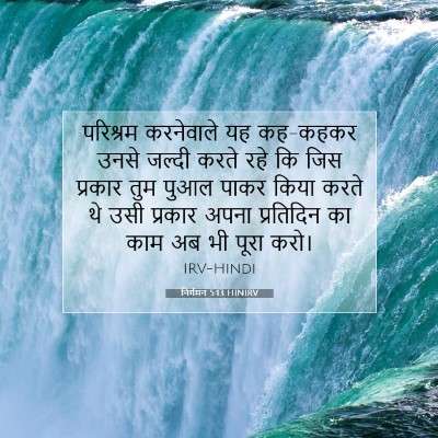 Picture 07 - निर्गमन 5:13 HINIRV - परिश्रम करनेवाले - Bible Verse Picture