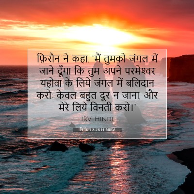 Picture 07 - निर्गमन 8:28 HINIRV - फ़िरौन ने कहा, “मैं - Bible Verse Picture