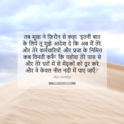Picture 07 - निर्गमन 8:9 HINIRV - तब मूसा ने फ़िरौन - Bible Verse Picture