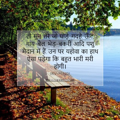 Picture 07 - निर्गमन 9:3 HINIRV - तो सुन, तेरे जो - Bible Verse Picture