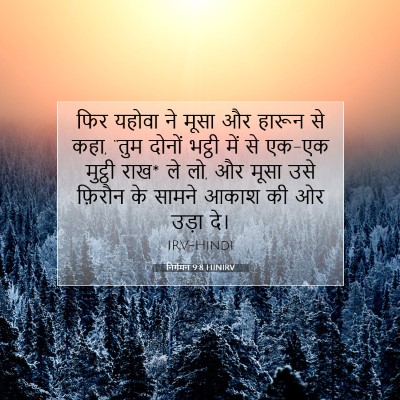 Picture 07 - निर्गमन 9:8 HINIRV - फिर यहोवा ने मूसा - Bible Verse Picture