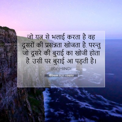 Picture 07 - नीतिवचन 11:27 HINIRV - जो यत्न से भलाई - Bible Verse Picture