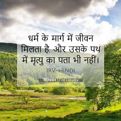 Picture 07 - नीतिवचन 12:28 HINIRV - धर्म के मार्ग में - Bible Verse Picture