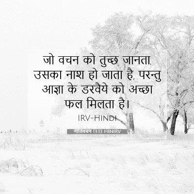 Picture 07 - नीतिवचन 13:13 HINIRV - जो वचन को तुच्छ - Bible Verse Picture
