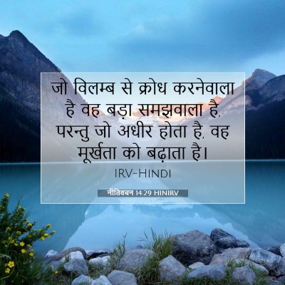 Picture 07 - नीतिवचन 14:29 HINIRV - जो विलम्ब से क्रोध - Bible Verse Picture