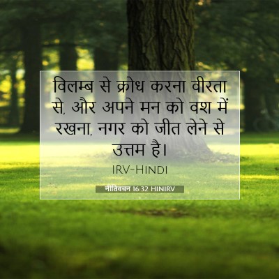 Picture 07 - नीतिवचन 16:32 HINIRV - विलम्ब से क्रोध - Bible Verse Picture