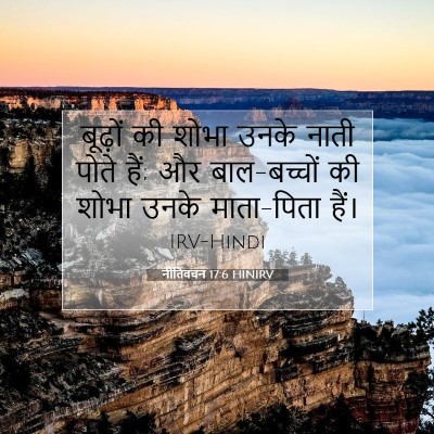 Picture 07 - नीतिवचन 17:6 HINIRV - बूढ़ों की शोभा - Bible Verse Picture