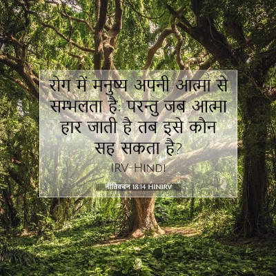 Picture 07 - नीतिवचन 18:14 HINIRV - रोग में मनुष्य - Bible Verse Picture