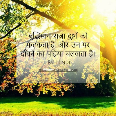 Picture 07 - नीतिवचन 20:26 HINIRV - बुद्धिमान राजा - Bible Verse Picture