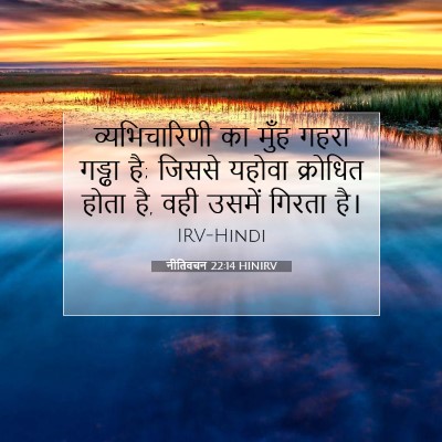 Picture 07 - नीतिवचन 22:14 HINIRV - व्यभिचारिणी का - Bible Verse Picture