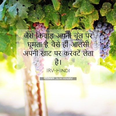 Picture 07 - नीतिवचन 26:14 HINIRV - जैसे किवाड़ अपनी - Bible Verse Picture