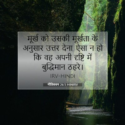 Picture 07 - नीतिवचन 26:5 HINIRV - मूर्ख को उसकी - Bible Verse Picture