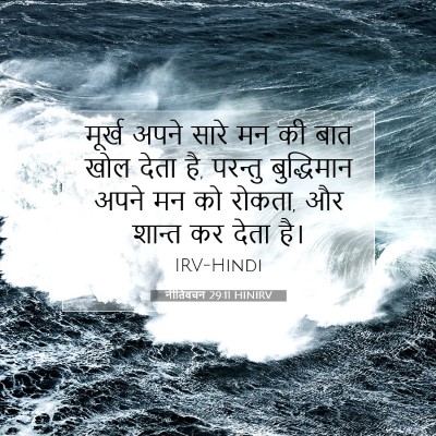 Picture 07 - नीतिवचन 29:11 HINIRV - मूर्ख अपने सारे मन - Bible Verse Picture
