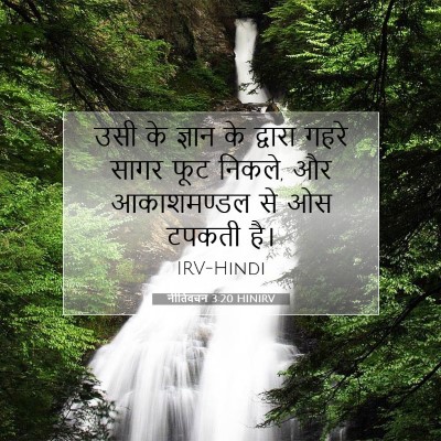 Picture 07 - नीतिवचन 3:20 HINIRV - उसी के ज्ञान के - Bible Verse Picture