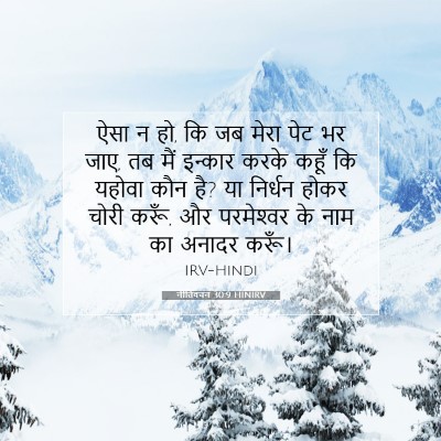 Picture 07 - नीतिवचन 30:9 HINIRV - ऐसा न हो, कि जब मेरा - Bible Verse Picture
