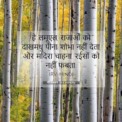Picture 07 - नीतिवचन 31:4 HINIRV - हे लमूएल, राजाओं को - Bible Verse Picture