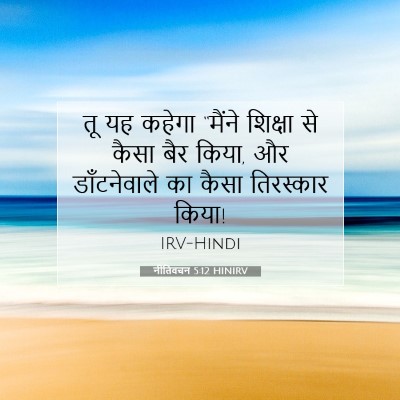 Picture 07 - नीतिवचन 5:12 HINIRV - तू यह कहेगा “मैंने - Bible Verse Picture