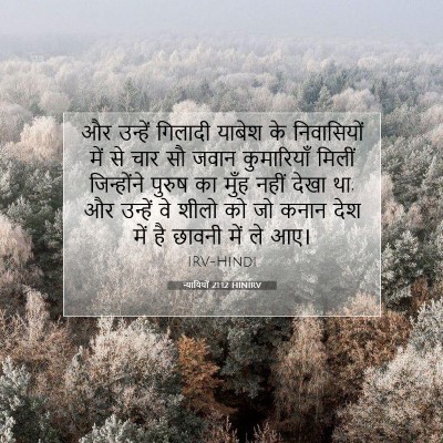 Picture 07 - न्यायियों 21:12 HINIRV - और उन्हें गिलादी - Bible Verse Picture