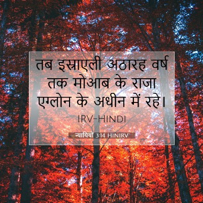 Picture 07 - न्यायियों 3:14 HINIRV - तब इस्राएली अठारह - Bible Verse Picture