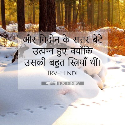 Picture 07 - न्यायियों 8:30 HINIRV - और गिदोन के सत्तर - Bible Verse Picture