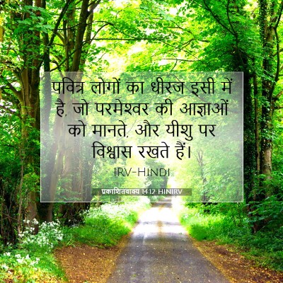 Picture 07 - प्रकाशितवाक्य 14:12 HINIRV - पवित्र लोगों का - Bible Verse Picture