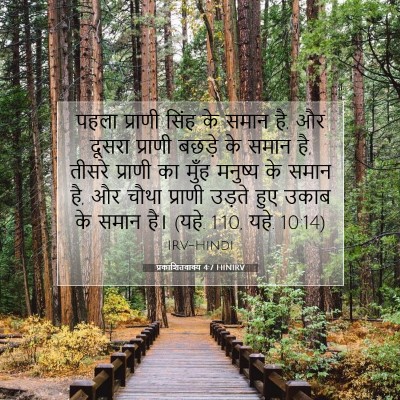 Picture 07 - प्रकाशितवाक्य 4:7 HINIRV - पहला प्राणी सिंह - Bible Verse Picture