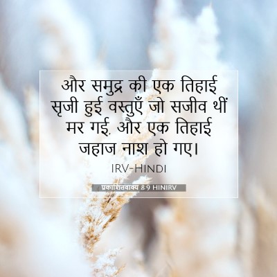 Picture 07 - प्रकाशितवाक्य 8:9 HINIRV - और समुद्र की एक - Bible Verse Picture