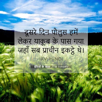 Picture 07 - प्रेरितों के काम 21:18 HINIRV - दूसरे दिन पौलुस - Bible Verse Picture