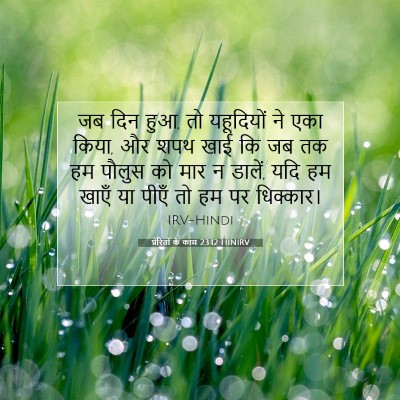 Picture 07 - प्रेरितों के काम 23:12 HINIRV - जब दिन हुआ, तो - Bible Verse Picture