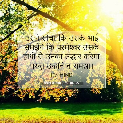 Picture 07 - प्रेरितों के काम 7:25 HINIRV - उसने सोचा, कि उसके - Bible Verse Picture