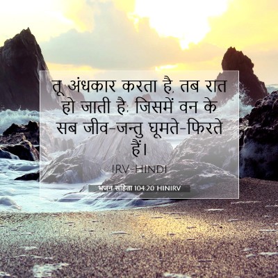 Picture 07 - भजन संहिता 104:20 HINIRV - तू अंधकार करता है, - Bible Verse Picture