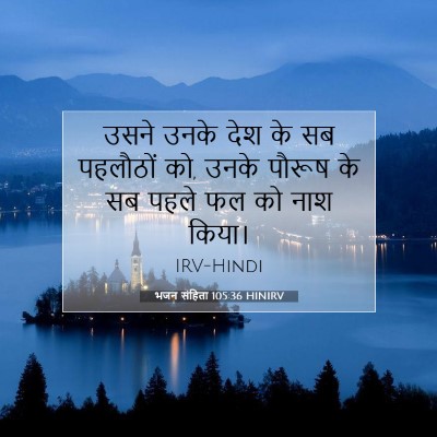 Picture 07 - भजन संहिता 105:36 HINIRV - उसने उनके देश के सब - Bible Verse Picture