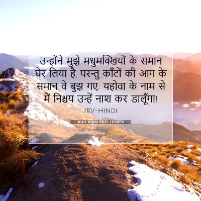 Picture 07 - भजन संहिता 118:12 HINIRV - उन्होंने मुझे - Bible Verse Picture