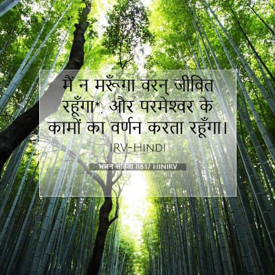 Picture 07 - भजन संहिता 118:17 HINIRV - मैं न मरूँगा वरन् - Bible Verse Picture