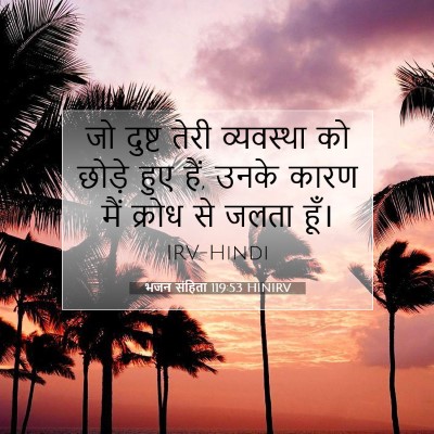 Picture 07 - भजन संहिता 119:53 HINIRV - जो दुष्ट तेरी - Bible Verse Picture