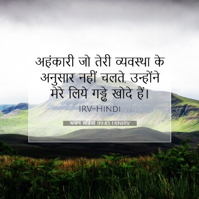 Picture 07 - भजन संहिता 119:85 HINIRV - अहंकारी जो तेरी - Bible Verse Picture
