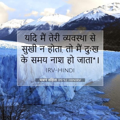 Picture 07 - भजन संहिता 119:92 HINIRV - यदि मैं तेरी - Bible Verse Picture