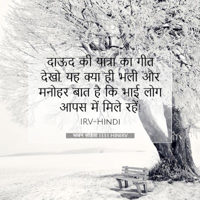 Picture 07 - भजन संहिता 133:1 HINIRV - दाऊद की यात्रा का - Bible Verse Picture