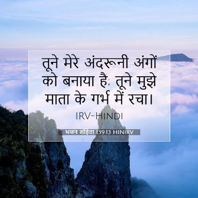 Picture 07 - भजन संहिता 139:13 HINIRV - तूने मेरे अंदरूनी - Bible Verse Picture