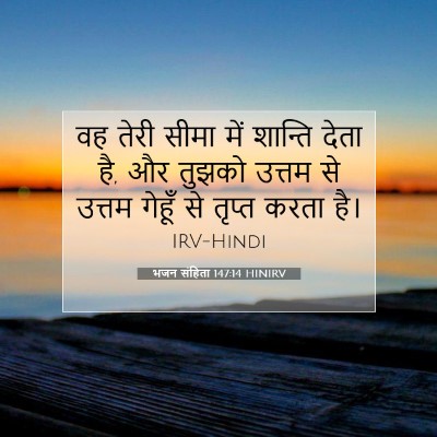 Picture 07 - भजन संहिता 147:14 HINIRV - वह तेरी सीमा में - Bible Verse Picture