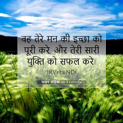 Picture 07 - भजन संहिता 20:4 HINIRV - वह तेरे मन की इच्छा - Bible Verse Picture
