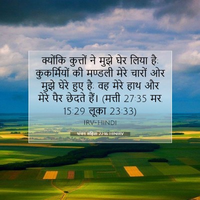 Picture 07 - भजन संहिता 22:16 HINIRV - क्योंकि कुत्तों - Bible Verse Picture
