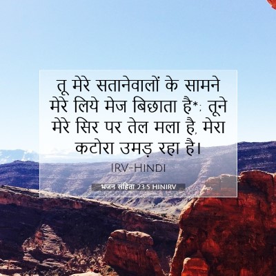 Picture 07 - भजन संहिता 23:5 HINIRV - तू मेरे - Bible Verse Picture