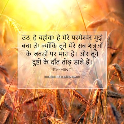Picture 07 - भजन संहिता 3:7 HINIRV - उठ, हे यहोवा! हे - Bible Verse Picture