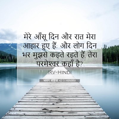 Picture 07 - भजन संहिता 42:3 HINIRV - मेरे आँसू दिन और - Bible Verse Picture