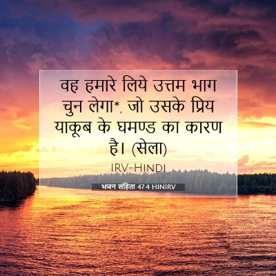 Picture 07 - भजन संहिता 47:4 HINIRV - वह हमारे लिये - Bible Verse Picture